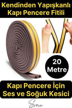 Pvc Doğrama Pencere Fitili İzolasyon Bandı Kendinden Yapışkanlı Kahve Kauçuk Yalıtım Bant 2x10=20 Mt