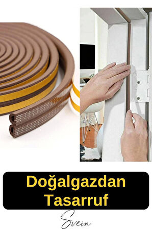 Pvc Doğrama Pencere Fitili İzolasyon Bandı Kendinden Yapışkanlı Kahve Kauçuk Yalıtım Bant 2x10=20 Mt