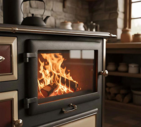 28 x 50 Yüksek Isıya Dayanıklı Şömine Kuzine Soba Camı 4 mm - Seramik Cam (Bal rengi, Şeffaf)