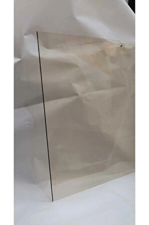 20.5 x 14 Yüksek Isıya Dayanıklı Şömine Kuzine Soba Camı 4 mm - Seramik Cam (Bal rengi, Şeffaf)
