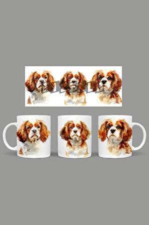 Fizello Cavalier King Charles Spaniel Kupa Hediyelik Sunumluk Çeyizlik Kahve Fincanı