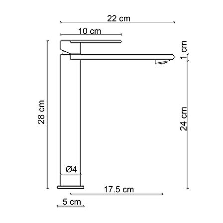FONTANA YÜKSEK LAVABO BATARYASI (ROSE) FJ-SS1023