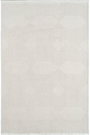 Royal Halı Arles FJ01A Krem Akrilik Yumuşak Dokulu Modern Çizgili Halı