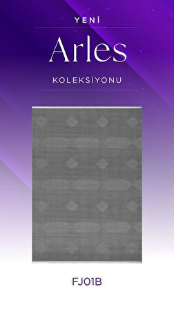 Royal Halı Arles FJ01B Antrasit Akrilik Yumuşak Dokulu Modern Çizgili Halı
