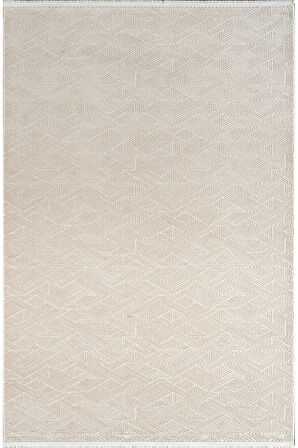 Royal Halı Arles FJ03A Krem Bej Akrilik Yumuşak Dokulu Modern Çizgili Halı