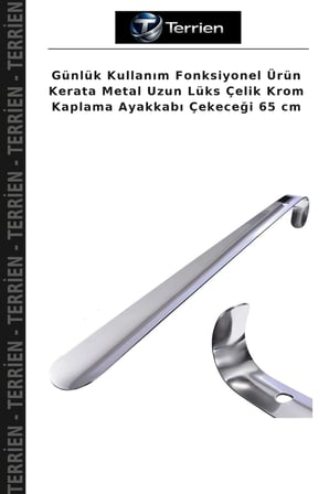 Günlük Kullanım Fonksiyonel Ürün Kerata Metal Uzun Lüks Çelik Krom Kaplama Ayakkabı Çekeceği 65 cm