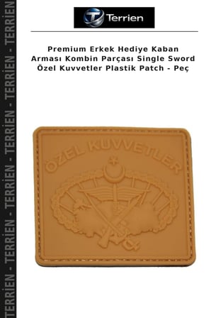 Premium Erkek Hediye Kaban Arması Kombin Parçası Single Sword Özel Kuvvetler Plastik Patch - Peç