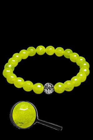 Sertifikalı Gümüş Aparatlı Fasetli Doğal Limon Kuvars Taşı Bileklik