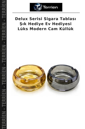 Delux Serisi Sigara Tablası Şık Hediye Ev Hediyesi Lüks Modern Cam Küllük