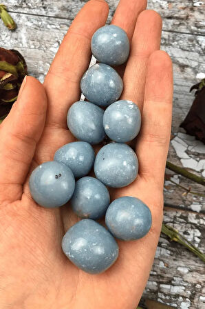 Sertifikalı Tamburlanmış Melek Taşı Kütle - Anjelit