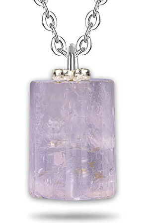 Sertifikalı Yüksek Kalite Doğal Pembe Kuvars Taşı Kolye