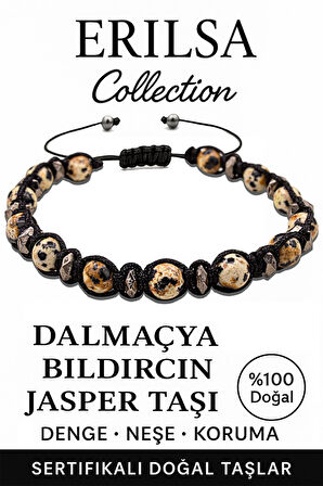 Sertifikalı Terahertz – Dalmaçya (Bıldırcın) Jasper Taşı Bileklik – Koruma ve Denge Enerjisi