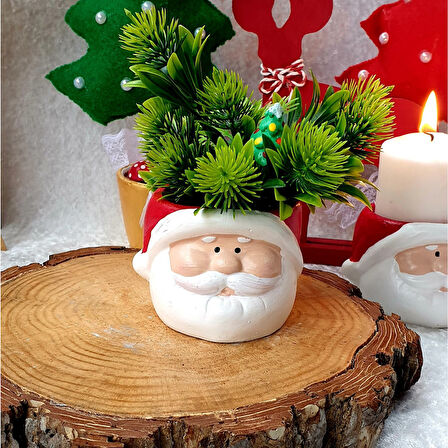 Yılbaşı Yeniyıl Noel Baba Mumluk Dekor