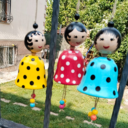Rengarenk Çan Melekler Bahçe Balkon Ağaç Süsü Dekoru (seçenekli)