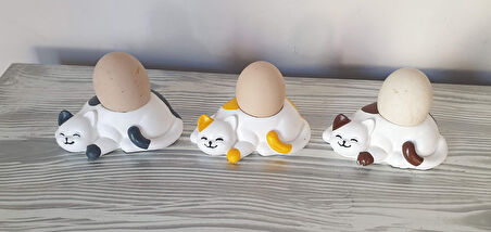 2 Li Kedi Şeklinde Yumurtalık Mumluk