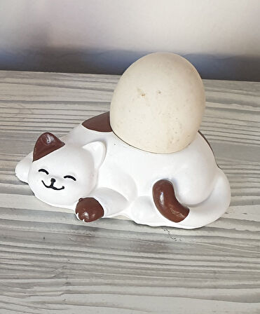 2 Li Kedi Şeklinde Yumurtalık Mumluk