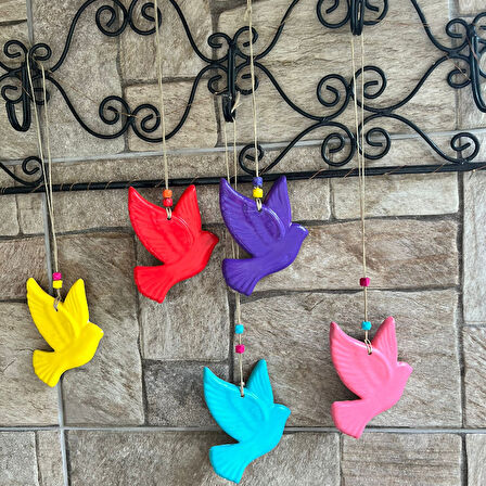 Rengarenk Kuş Balkon Bahçe Duvar Süsü  Kuşlu Dekor