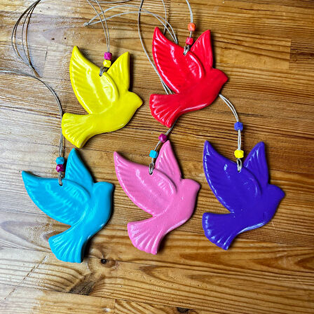 Rengarenk Kuş Balkon Bahçe Duvar Süsü  Kuşlu Dekor