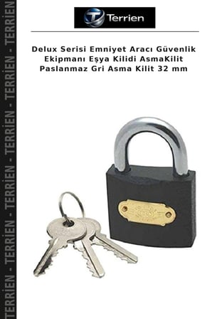 Delux Serisi Emniyet Aracı Güvenlik Ekipmanı Eşya Kilidi AsmaKilit Paslanmaz Gri Asma Kilit 32 mm