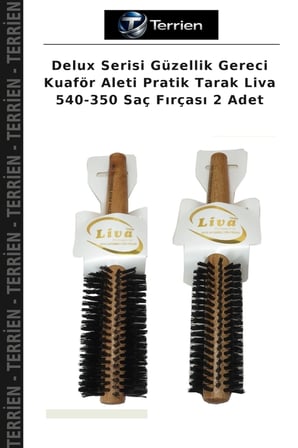 Delux Serisi Güzellik Gereci Kuaför Aleti Pratik Tarak Liva 540-350 Saç Fırçası 2 Adet