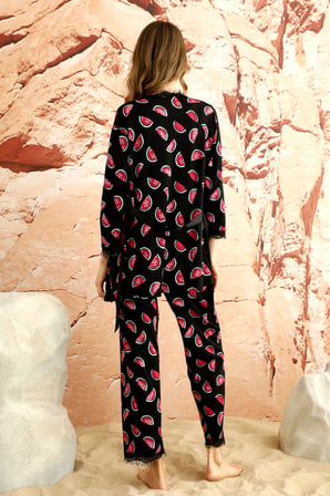 Sabahlıklı Dantel Detaylı Pegasus Kadın Pijama Takımı-Çeyizlik Takım- Geniş Beden Aralığı