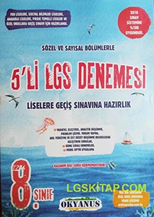 Okyanus 8.Sınıf LGS 5'li Deneme Seti