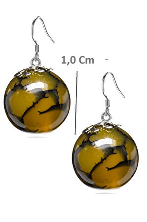 Sertifikalı Ejderha Yeşil Akik Doğal Taş Küpe