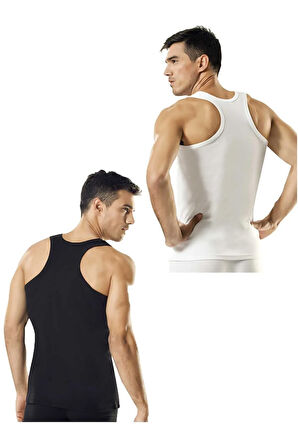 3 Adet Arkası Çapraz %100pamuk Erkek Atlet Yeni Sezon