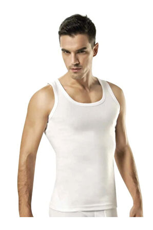 3 Adet Arkası Çapraz Pamuklu Ribana Erkek Atlet