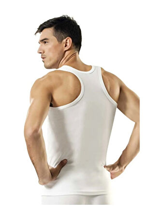 3 Adet Arkası Çapraz Pamuklu Ribana Erkek Atlet