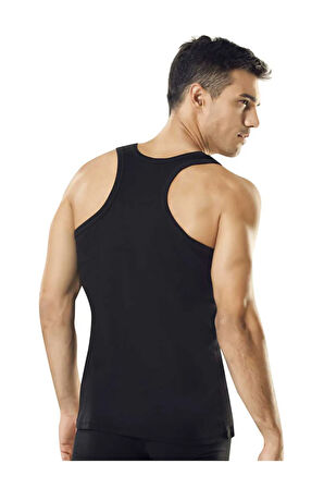 3 Adet Arkası Çapraz Pamuklu Ribana Erkek Atlet