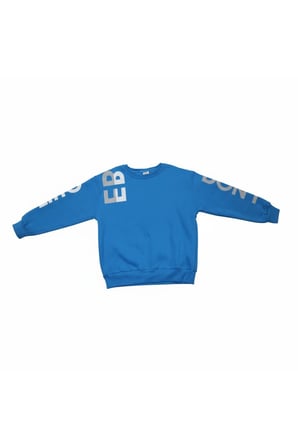 Erkek Çocuk Sweatshirt Bisiklet Yaka Oversize Kesim Baskılı Pamuklu Sweatshirt