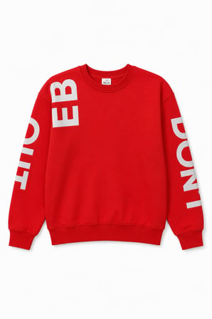Erkek Çocuk Sweatshirt Bisiklet Yaka Oversize Kesim Baskılı Pamuklu Sweatshirt