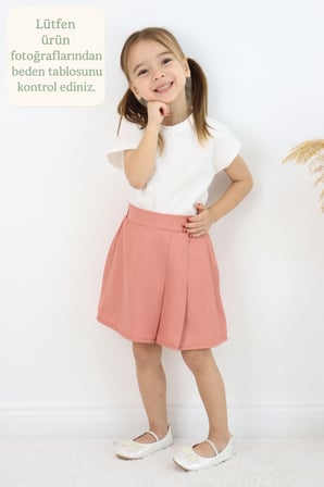 ???? Kız Çocuk Pileli Etek – Bel Lastikli, Modern ve Rahat Tasarım ????