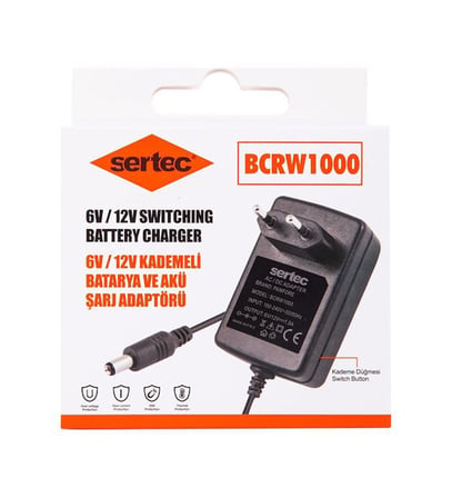 BCRW1000 6V/12V 1A Kademeli Batarya ve Akü Şarj Adaptörü