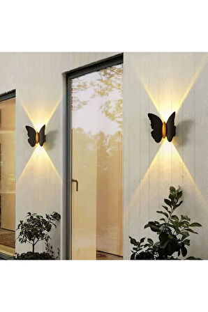  Elektrikle Çalışır, 6 Watt Amber Işık Ledli Kelebek Duvar Aplik İç ve Dış Mekan IP65 Led Duvar Aplik