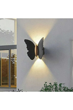  Elektrikle Çalışır, 6 Watt Amber Işık Ledli Kelebek Duvar Aplik İç ve Dış Mekan IP65 Led Duvar Aplik