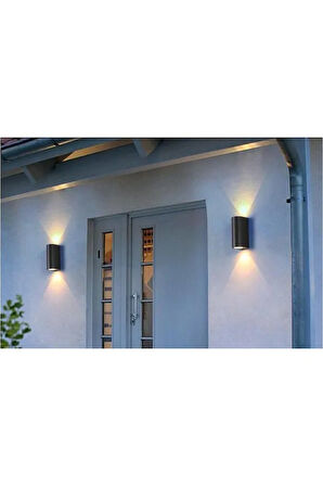  Full Reyon Siyah Kasa 14 Watt Günışığı Çift Yönlü Dekoratif Duvar Aplik