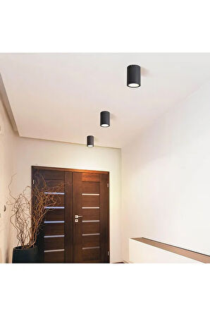 7 Watt YEŞİL IŞIK Gu10 Ledli, 10 cm, Alüminyum Kasa Sıva Üstü Dekoratif Tavan Armatürü, Led Aplik