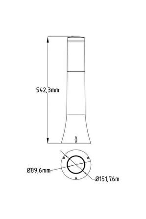  54 Cm Bahçe Duvar, Çim, Yürüyüş Yolu Armatürü, Bahçe Aydınlatma Apliği