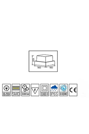  4200 Kelvin, 900 Lümen, 12 Wat Led Aplik, Bahçe, Balkon, Banyo, Salon, İç ve Dış Mekan Led Armatür