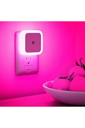 Fotoselli Led Gece Lambası, Amber Renk Sensörlü Gece Lambası, 1 Watt Amber Renk Led Gece Lambası