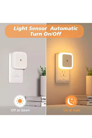 Fotoselli Led Gece Lambası, Amber Renk Sensörlü Gece Lambası, 1 Watt Amber Renk Led Gece Lambası