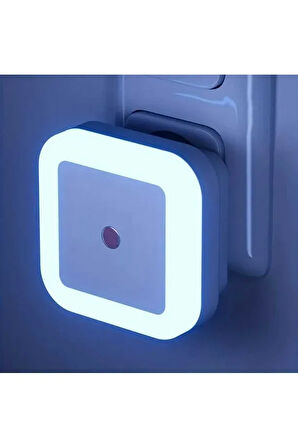 Fotoselli Led Gece Lambası, Beyaz Işık Sensörlü Gece Lambası, 1 Watt Beyaz Renk Led Gece Lambası