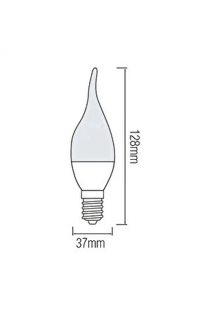  1 Adet Çok Kaliteli E14 Duy 5 Watt, 4200 Kelvin Beyaz Işık Led Ampul, Avize, Şamdan Ampulü Mum Ampul