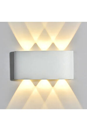  6 Watt, Amber Işık Led Armatür, Modern Işık Desenli Aplik, Haiti Desen Armatür, Iç Dış Mekan Aplik