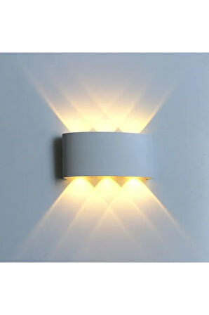  6 Watt, Amber Işık Led Armatür, Modern Işık Desenli Aplik, Haiti Desen Armatür, Iç Dış Mekan Aplik