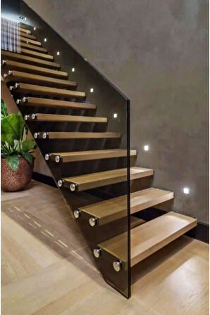 Siyah Metal Kasa 3 Watt Kare Sensörsüz Gün Işığı Iç Mekan Merdiven Ve Basamak Armatürü