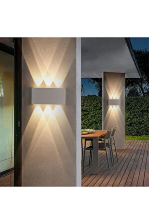  10 Watt, Gün Işığı Led Armatür, Modern Işık Desenli Aplik, Haiti Desen Armatür, İç Dış Mekan Aplik