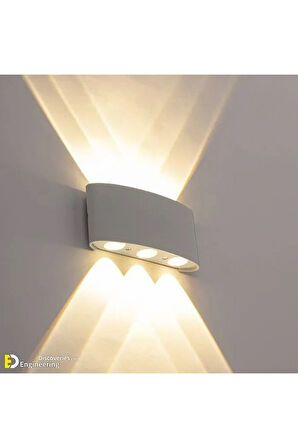  10 Watt, Gün Işığı Led Armatür, Modern Işık Desenli Aplik, Haiti Desen Armatür, İç Dış Mekan Aplik